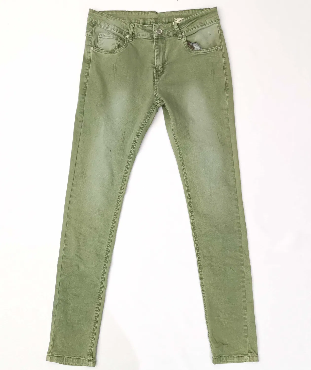 Man Slim Spandex Pants/Trousers Cotton Cargo Pants Denim Washing
