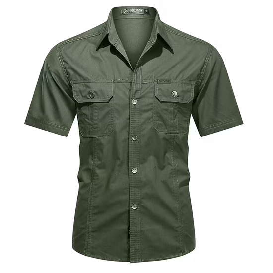 Men′s Short Sleeve 100% Ramie Cuban Guayabera Shirt