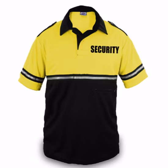 Wholesale Custom Short Sleeve Polo T Shirt Reflective Stripes Security Safety Guard Uniforms Polo Shirts for Mens